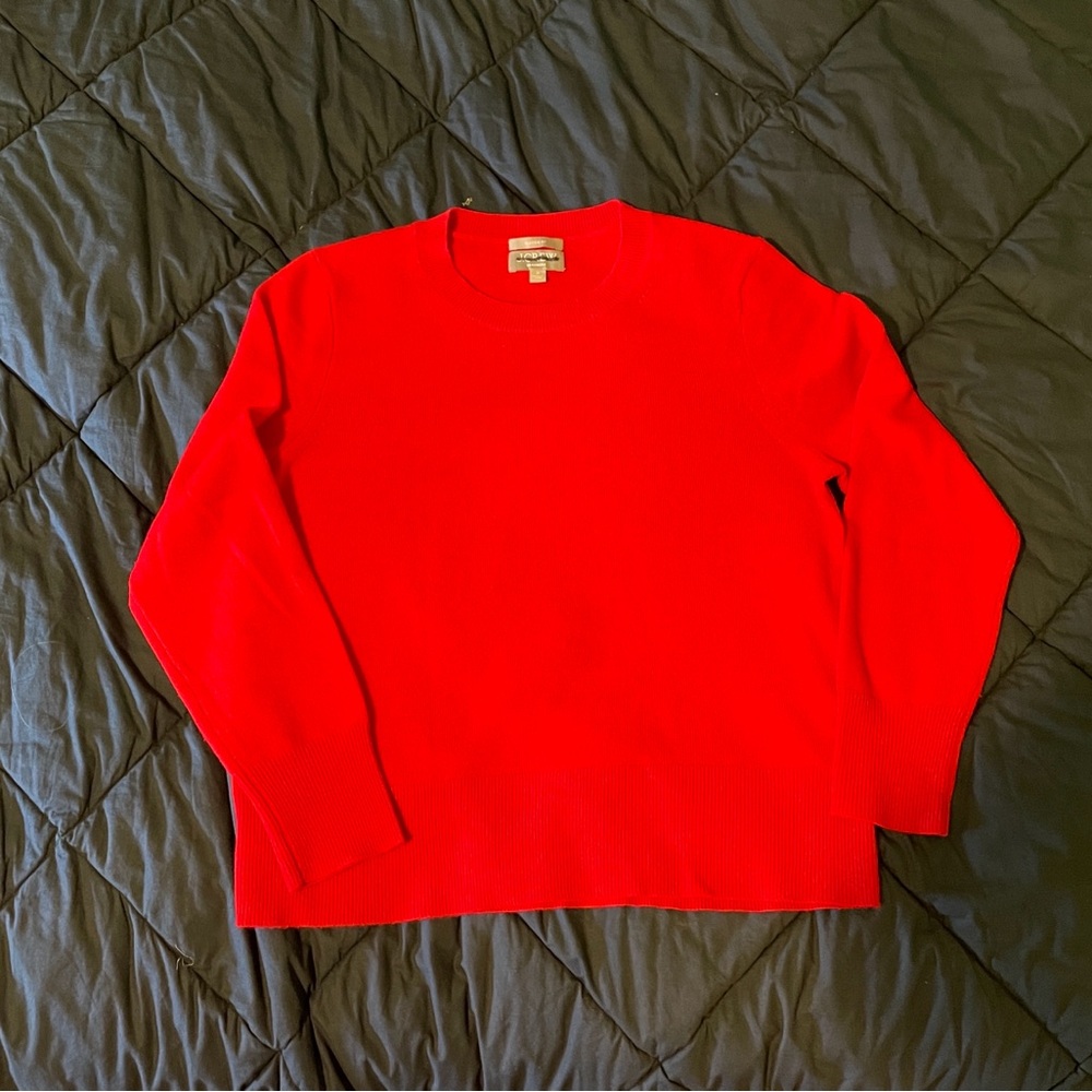 J.Crew Cashmere classic-fit crewneck sweater Radiant Ruby M
